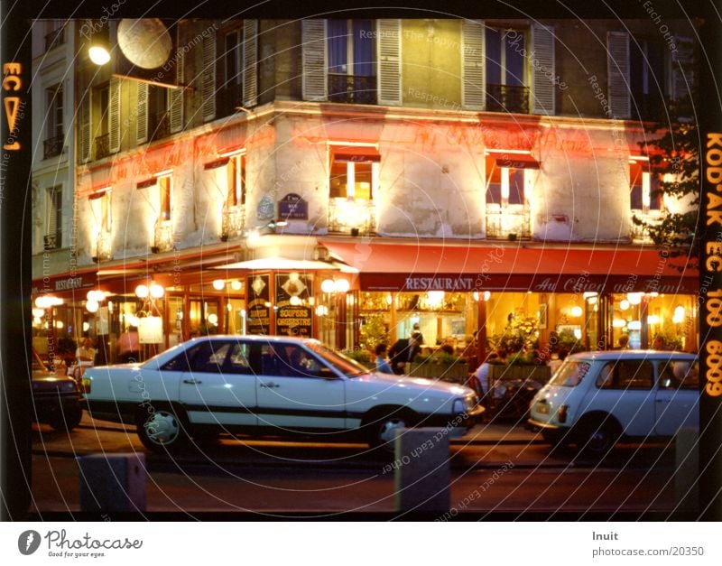 bistro Paris Summer night Evening Car