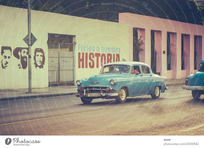 Pretty wicked | Cuba Vintage car Havana Vacation & Travel Street Town Exterior shot Car Colour photo Retro Iconic City trip Past Flair Culture Facade Museum