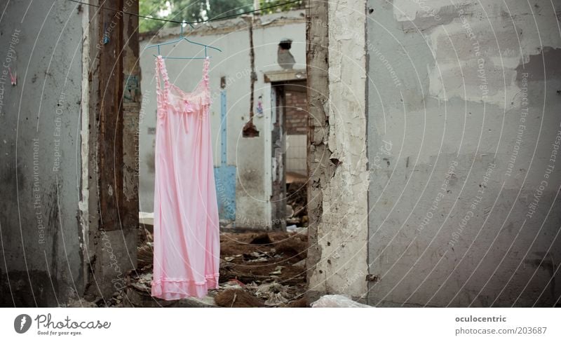 feathery rocks Asia China Xian Old town Deserted Ruin Wall (barrier) Wall (building) Door Dress Authentic Elegant Beautiful Feminine Gray Pink Whimsical Style