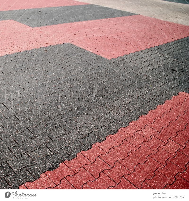 Sunday Gray Red Crisis Parking lot Empty Oil slick Paving stone Parking space Square Free Colour photo Exterior shot Structures and shapes Deserted