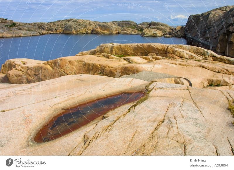 Archipelago coast in Sweden Nature Landscape Sky Weather Beautiful weather Rock Coast Bay Fjord Baltic Sea Ocean Island Deserted Stone Water Far-off places