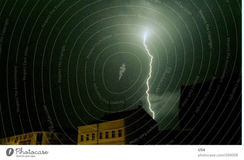 lightning thing House (Residential Structure) Storm clouds Lightning Dangerous Colour photo Exterior shot Experimental Deserted Night Long exposure