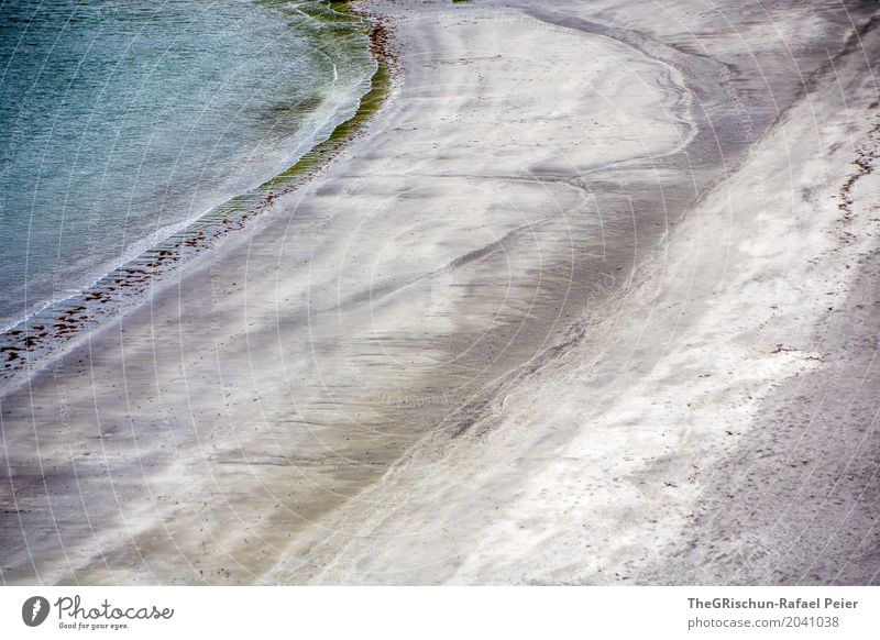 beach Environment Nature Blue Gray Black Silver Turquoise Beach Føroyar Empty Ocean Coast Structures and shapes Progress Pattern Far-off places Colour photo