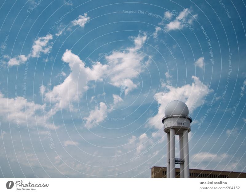 temple courtyard Sky Clouds Beautiful weather Berlin Aviation Airport Airfield Round Architecture Colour photo Exterior shot Deserted Copy Space left