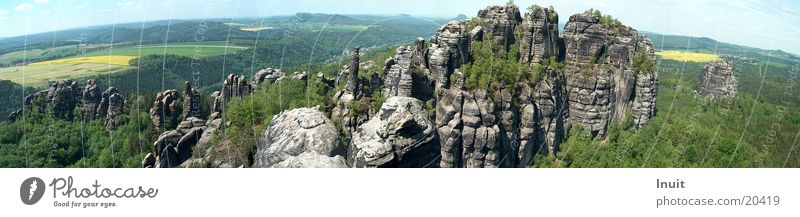 scratchstones Saxon Switzerland Elbsandstone mountains Panorama (View) Mountain Rock curt Large Panorama (Format)