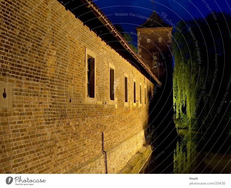 castle Water ditch Artificial light Long exposure Architecture Castle Evening Annette von Droste Hülshoff