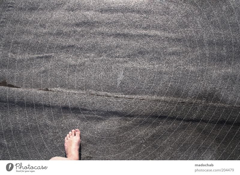 you can't hide Masculine Feet Roof Reduced Gloomy Tar paper Simple Minimalistic Decent Colour photo Subdued colour Multicoloured Exterior shot Experimental