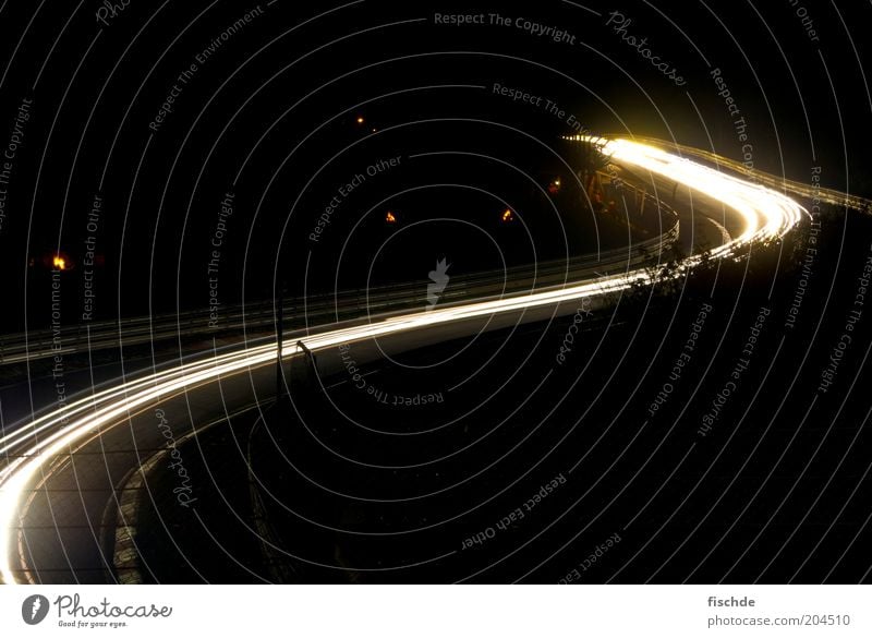 cornering light Motorsports Sporting event Motoring Street Highway Vehicle Design Creativity Curve Nürburgring Abstract Copy Space top Copy Space bottom Night