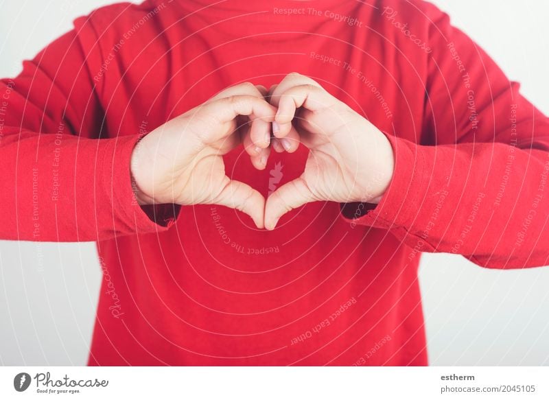 child hands showing sign of heart Lifestyle Valentine's Day Mother's Day Human being Child Boy (child) Hand Fingers 1 3 - 8 years Infancy Heart Friendliness