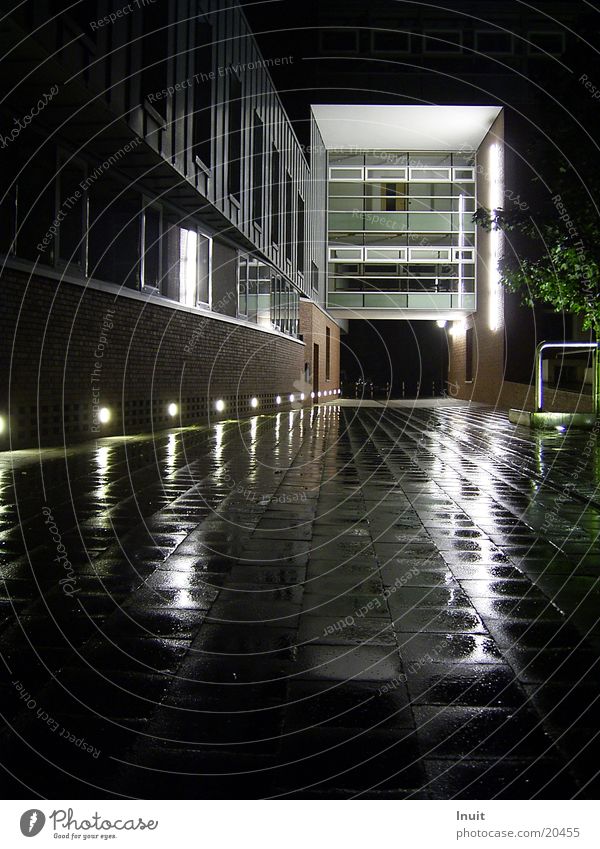 reflection Night Reflection Architecture Rain Glass Lighting