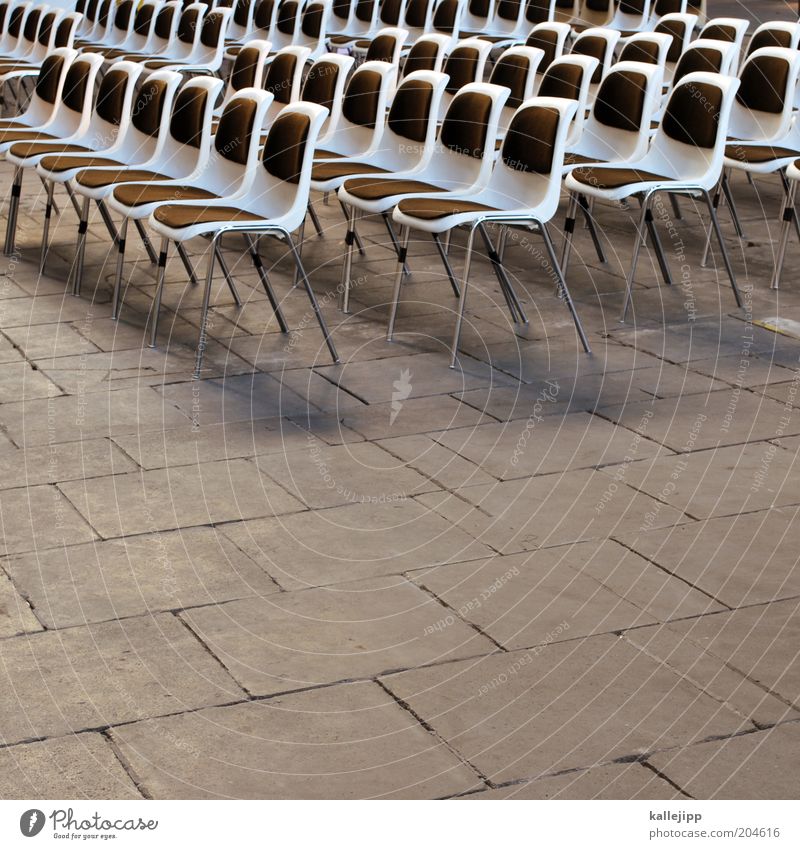 public viewing Design Event Chair Row of chairs Seating Equal Premiere Public viewing Colour photo Subdued colour Deserted Shadow Contrast Row of seats