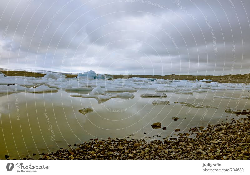 Iceland Environment Nature Landscape Water Sky Clouds Climate Climate change Glacier Lakeside Exceptional Cold Wet Natural Moody Calm Colour photo Exterior shot