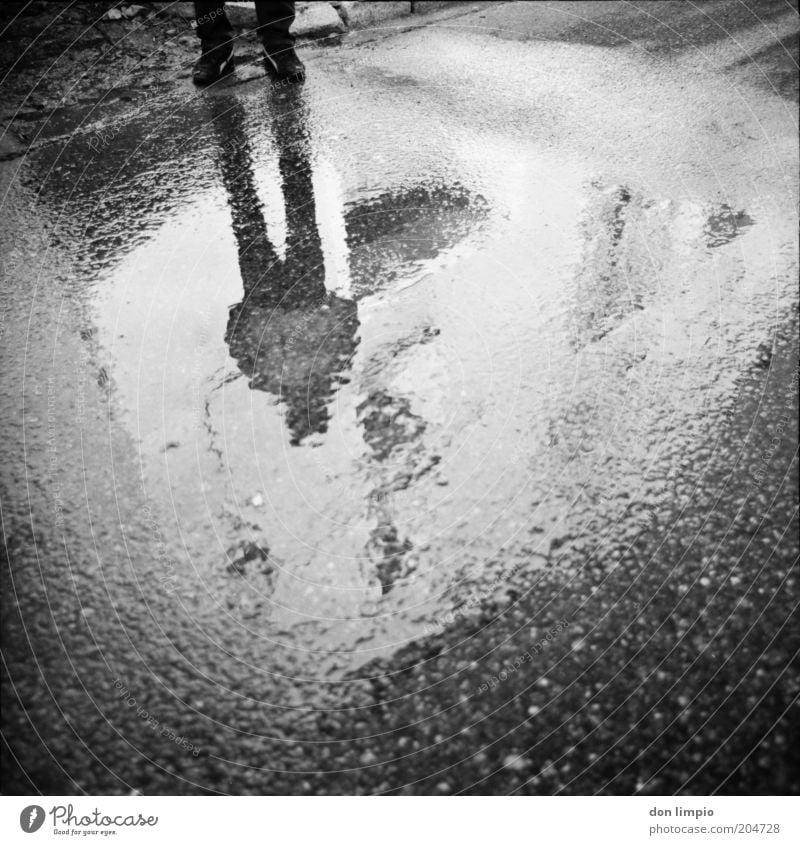 the other window 2 Masculine Man Adults 1 Human being Dark Black White Surrealism Medium format Analog Black & white photo Exterior shot Abstract