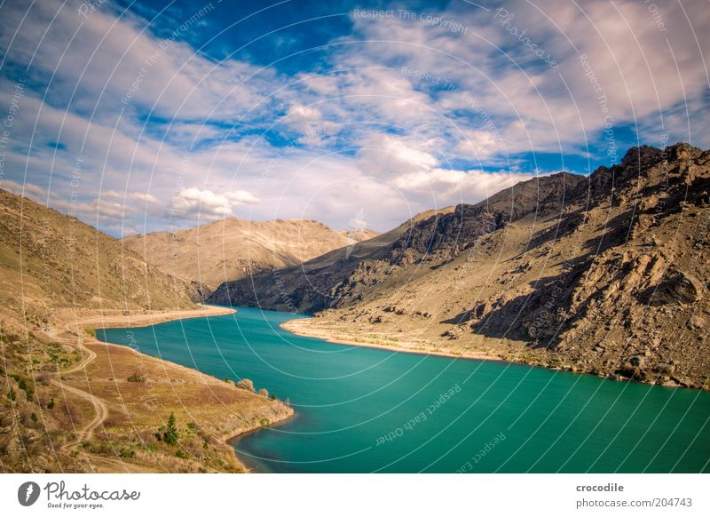 New Zealand 75 Environment Nature Landscape Elements Beautiful weather Hill Rock Mountain Lake Lanes & trails Esthetic Blue Colour photo Multicoloured