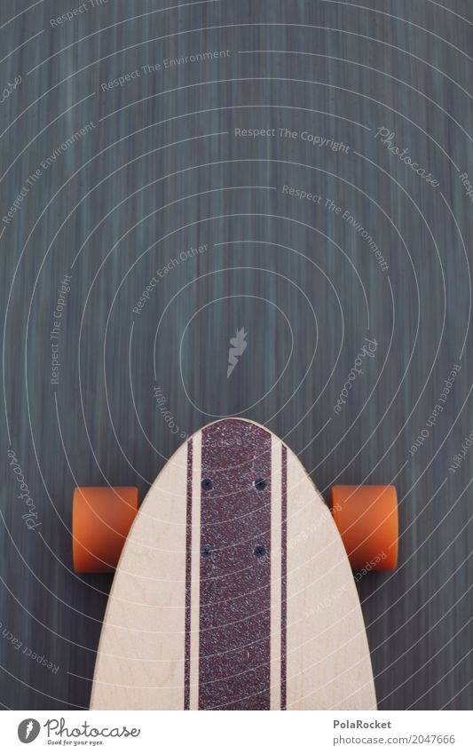 #AS# Longboard on the road 2 Lifestyle Leisure and hobbies Movement Sports Athletic Dynamics Asphalt Orange Skateboard Skateboarding Cool (slang) Detail