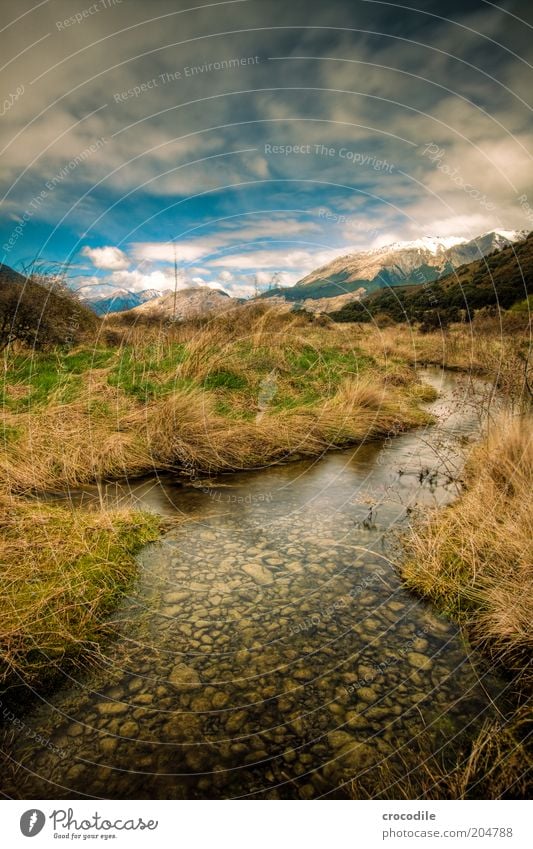 New Zealand 94 Environment Nature Landscape Elements Sky Alps Mountain Peak Snowcapped peak Island Exceptional Arther's Pass Colour photo Exterior shot Deserted