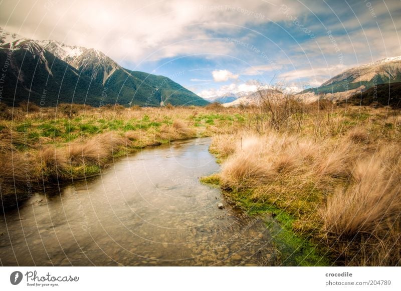 New Zealand 95 Environment Nature Landscape Elements Sky Alps Mountain Peak Snowcapped peak Island Exceptional Arther's Pass Colour photo Exterior shot Deserted