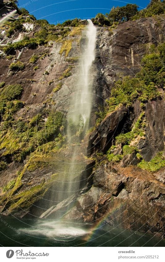 New Zealand 138 Environment Nature Landscape Earth Beautiful weather Mountain Coast Bay Fjord Ocean Island Waterfall Milford Sound Esthetic Contentment