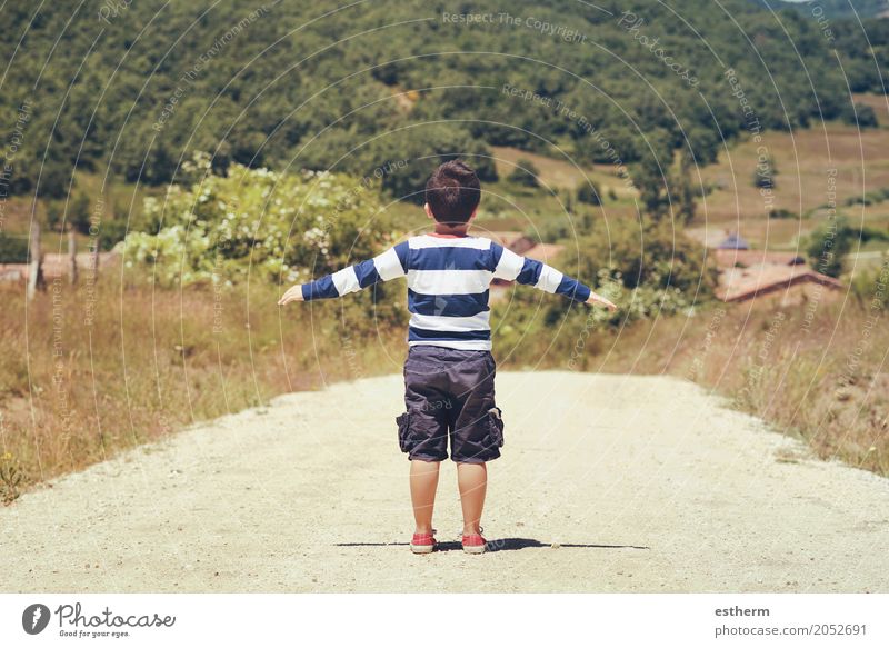 Little boy playing outdoor. little boy with hands up Lifestyle Leisure and hobbies Vacation & Travel Adventure Freedom Human being Masculine Child Toddler