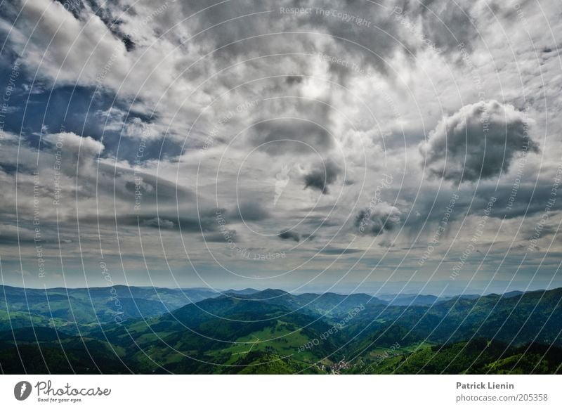 spectacle of clouds Environment Nature Landscape Sky Clouds Storm clouds Summer Climate Climate change Weather Bad weather Wind Mountain Black Forest Horizon