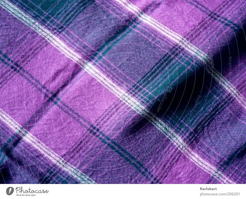 cloth. and fold. Style Fashion Clothing Line Stripe Structures and shapes Checkered Violet Colour photo Multicoloured Interior shot Close-up Detail Abstract