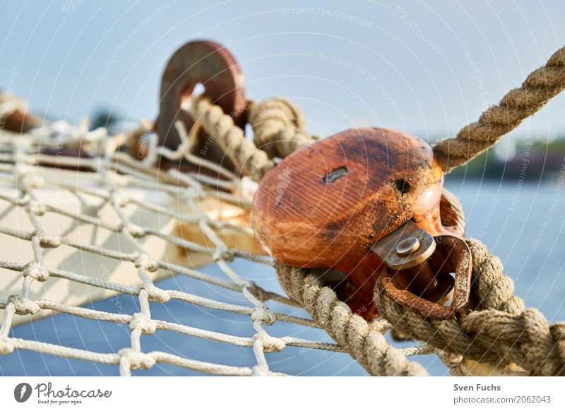 Nets and ropes on board Rope Harbour Navigation Sailing ship Watercraft Knot Maritime Wilhlemshaven Friesland district East Frisland Hawser leash Deck