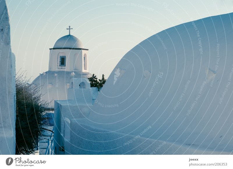 Faith and hope Deserted House (Residential Structure) Church Building Wall (barrier) Wall (building) Roof Old Blue Romance Calm Hope Belief Esthetic Domed roof