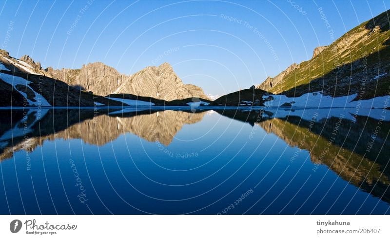 Guflsee Relaxation Calm Freedom Mountain Landscape Water Cloudless sky Alps Lake Dream Cold Blue Wanderlust Nature Symmetry Multicoloured Exterior shot Deserted