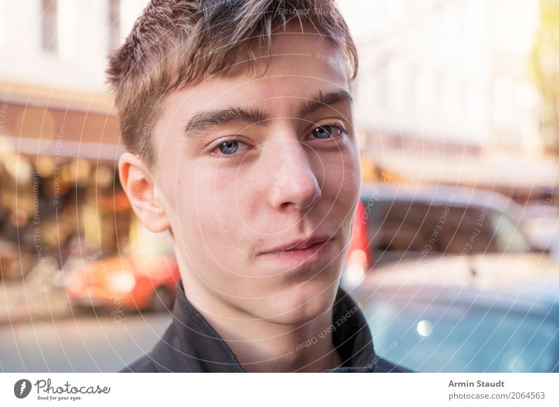 Portrait - Street Lifestyle Style Beautiful Contentment Senses Human being Masculine Young man Youth (Young adults) Face 1 13 - 18 years Beautiful weather Town