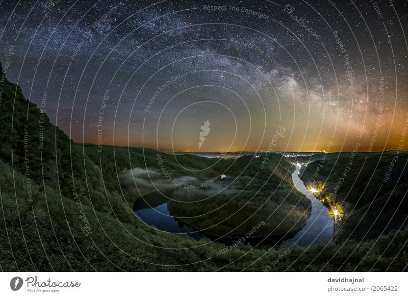 Milky Way via Saar loop Tourism Trip Adventure Sightseeing Hiking Science & Research Astronomy Environment Nature Landscape Night sky Stars Horizon Fog