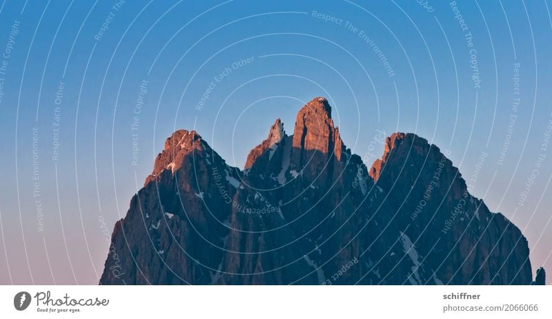 summit Nature Beautiful weather Rock Alps Mountain Peak Snowcapped peak Blue South Tyrol Evening Dusk Evening sun Point Exterior shot Deserted Twilight Sunrise