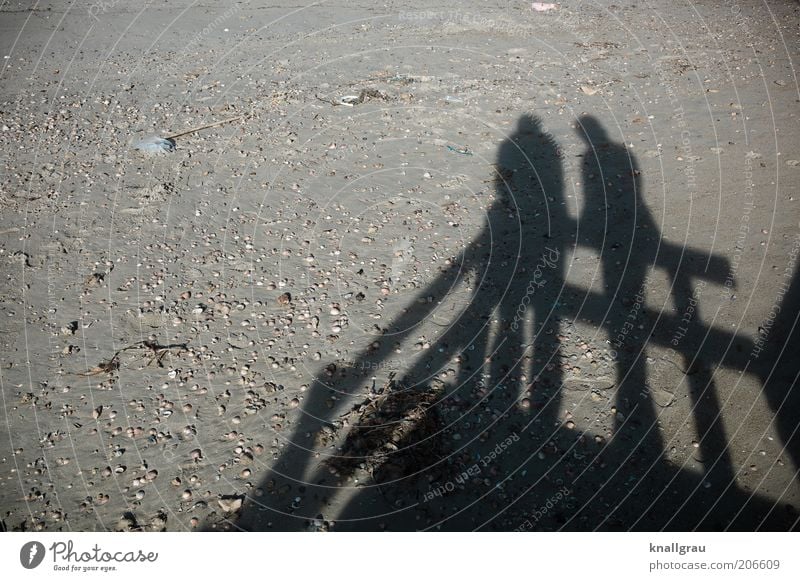 Shadowmen #1 Summer Beach Ocean Human being 2 Nature Landscape Sand Dialog partner To talk Mussel Approach Discussion Trust confide Flotsam and jetsam