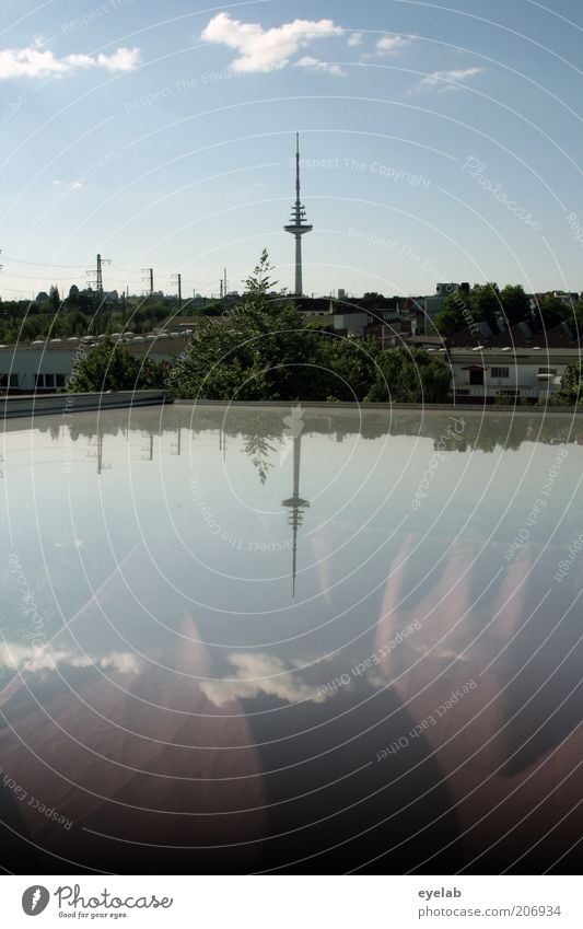 This is awesome. Technology Telecommunications Sky Clouds Sunlight Weather Beautiful weather Town Tower Manmade structures Building Architecture