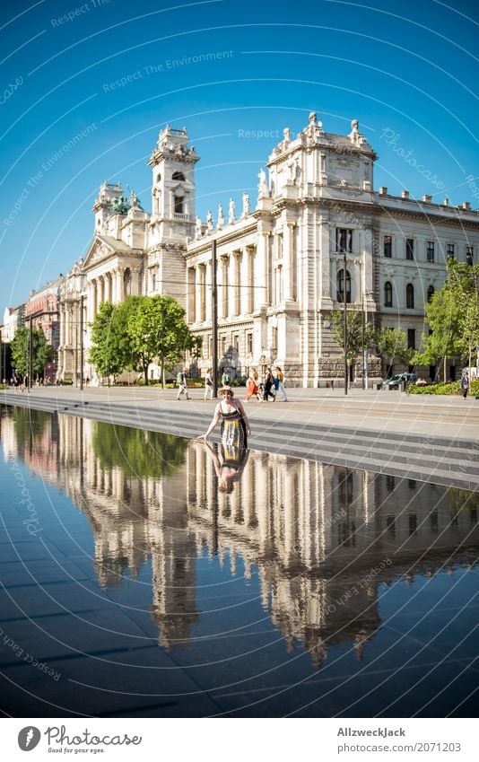 Ethnological Museum Budapest 2 Colour photo Exterior shot Day Reflection Long shot Vacation & Travel Tourism Trip Sightseeing City trip Summer vacation Hungary