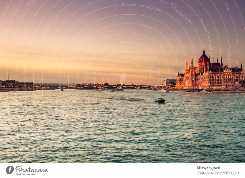 Budapest @ night 10 Colour photo Exterior shot Twilight Long shot Deserted Panorama (View) Copy Space left Travel photography Tourism Hungary Capital city