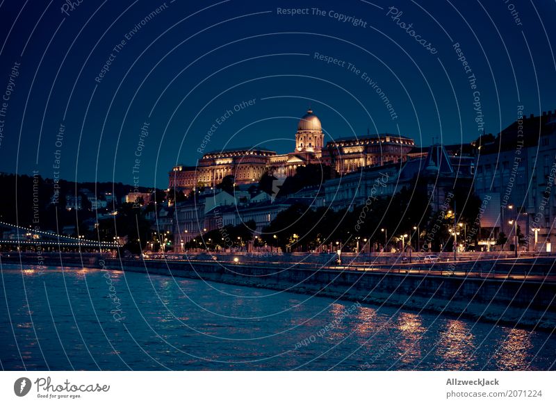 Budapest @ night 6 Colour photo Exterior shot Night Long shot Long exposure Deserted Panorama (View) Copy Space left Vacation & Travel Tourism Trip Night life