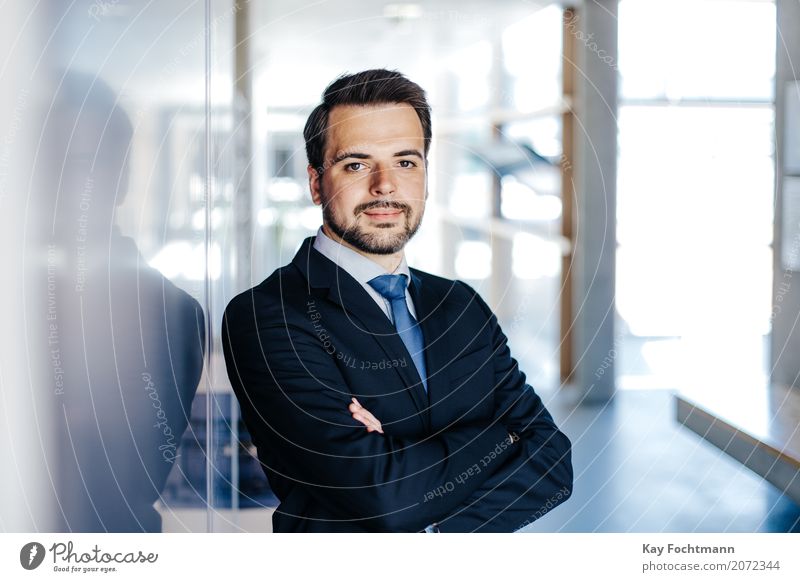 Business portrait of a young man Elegant Style Work and employment Profession Office work Economy Trade Financial Industry Company Career Success Masculine Man