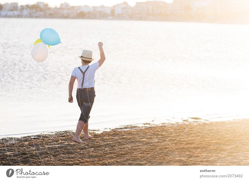 little boy with colorful balloons Lifestyle Leisure and hobbies Vacation & Travel Adventure Freedom Summer Human being Masculine Child Toddler Boy (child)