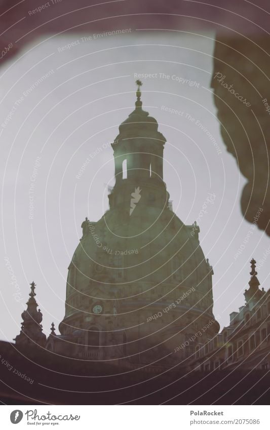 #A# Dresden Old Lady Facade Culture Frauenkirche Domed roof Reflection Historic Historic Buildings Renewal Baroque Tourist Attraction City trip Water