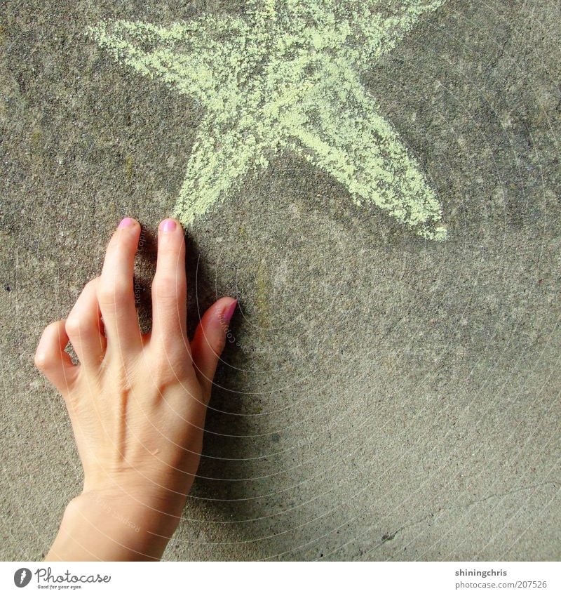 "to phone home..." Hand Art Stars Wall (barrier) Wall (building) Concrete Sign Touch Yellow Emotions Moody Longing Stagnating Subdued colour Exterior shot