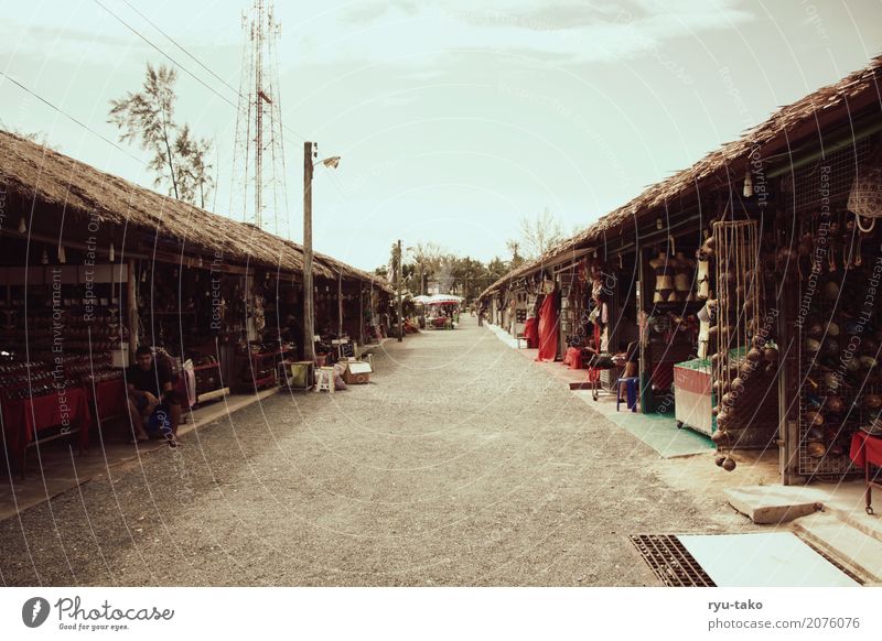 Calm before the storm Shopping Exotic Vacation & Travel Tourism Summer vacation 1 Human being khao lak Thailand Asia Small Town Pedestrian precinct Hut Cliche