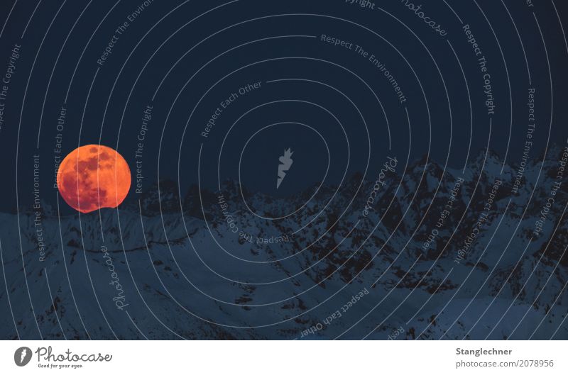 blood moon Hiking Hiking trip Vacation & Travel Tourism Trip Adventure Far-off places Winter Snow Winter vacation Mountain Environment Nature Landscape Moon