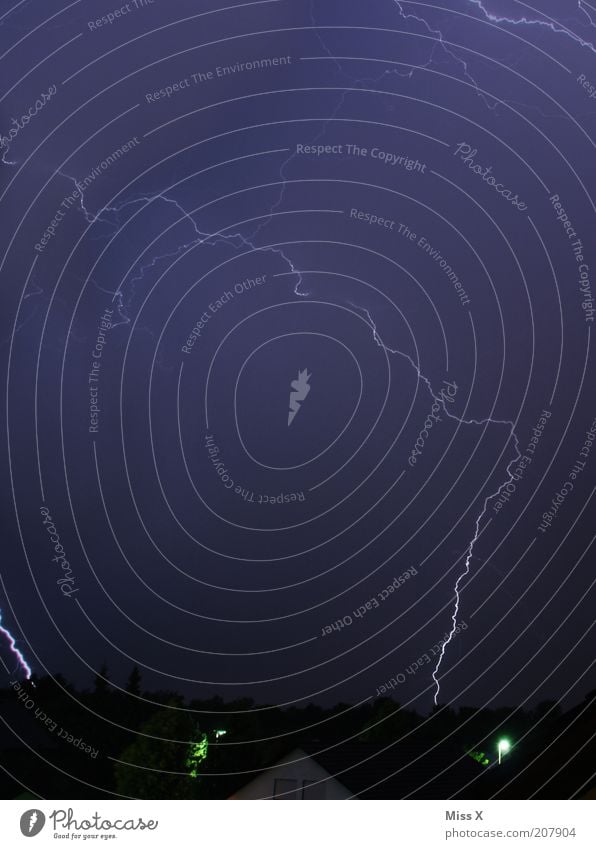 thunderstorms Nature Sky Climate Climate change Bad weather Storm Thunder and lightning Lightning Dark Fear Dangerous Respect Threat Flash Colour photo