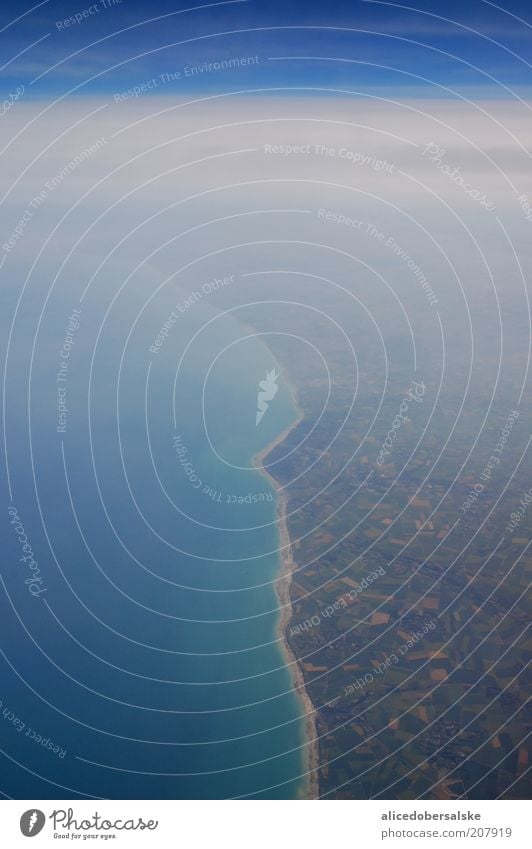 french border Air Water Earth Clouds Climate Colour photo Aerial photograph Deserted Day Bird's-eye view View from the airplane Sky Clouds in the sky Landscape