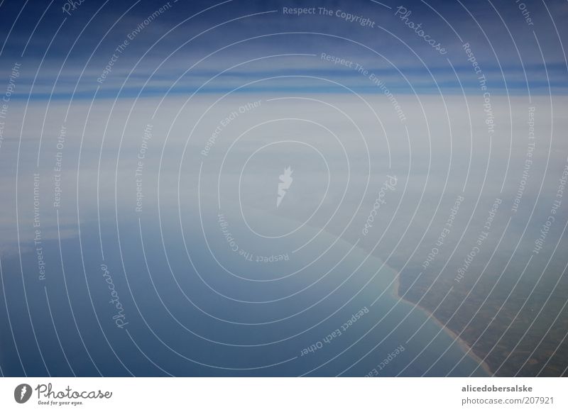 Wide world Sky Earth Air Border Clouds France Aerial photograph Infinity View from the airplane Ocean Clouds in the sky Blue Blue sky Freedom Deserted