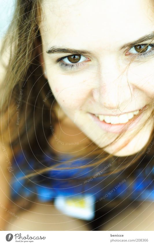 smile II Woman Human being Youth (Young adults) Portrait photograph Close-up Detail Sit Bird's-eye view Laughter Smiling Attractive Beautiful Teeth Eyes Face