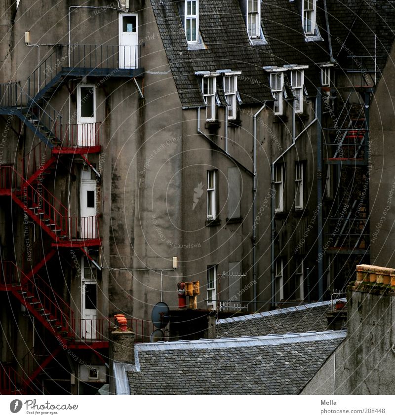 Above the rooftops of Scotland (4) - Backyard City trip House (Residential Structure) Great Britain Europe Town Downtown Deserted Building Wall (barrier)