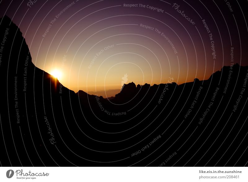 ...wow...! Harmonious Well-being Contentment Senses Relaxation Calm Summer Summer vacation Mountain Environment Nature Landscape Cloudless sky Horizon Sun