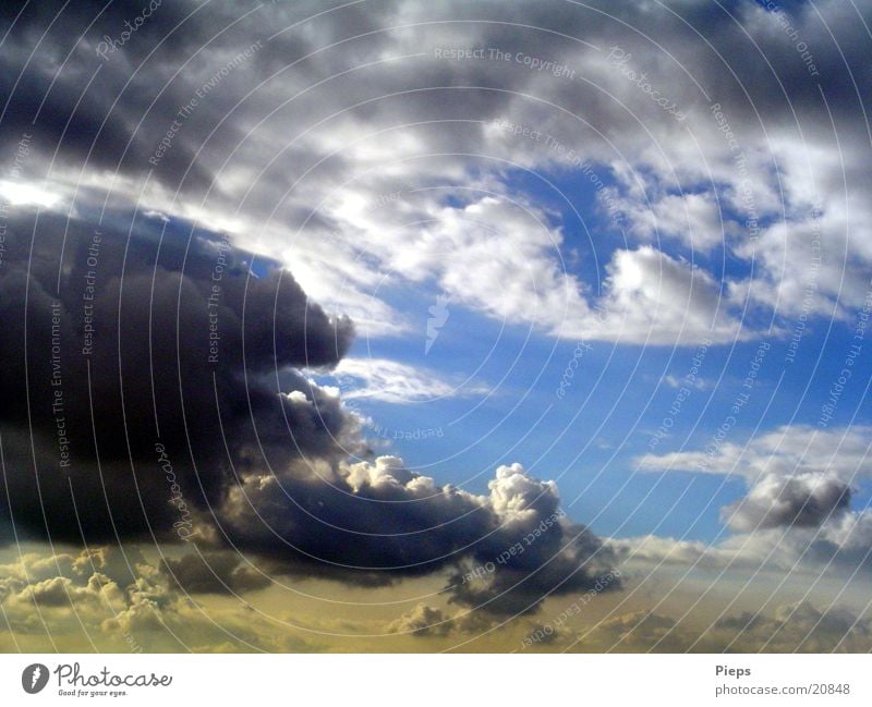 Good clouds - Bad clouds Colour photo Exterior shot Contrast Sky Clouds Storm clouds Summer Weather Thunder and lightning Threat Curiosity Concern Dangerous Day