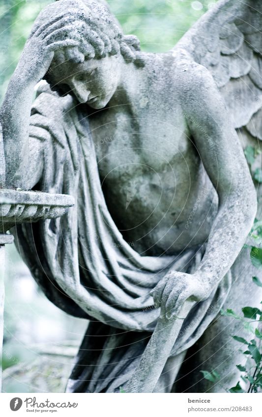 bereavement Statue Grief Sadness Hopelessness Death Symbols and metaphors Stone Angel Frustration Religion and faith Catholicism Vienna Old Calm Grave Tombstone